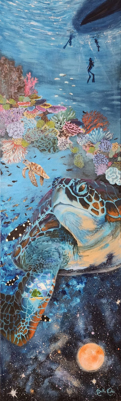 Turtle Universe - Giclee canvas print