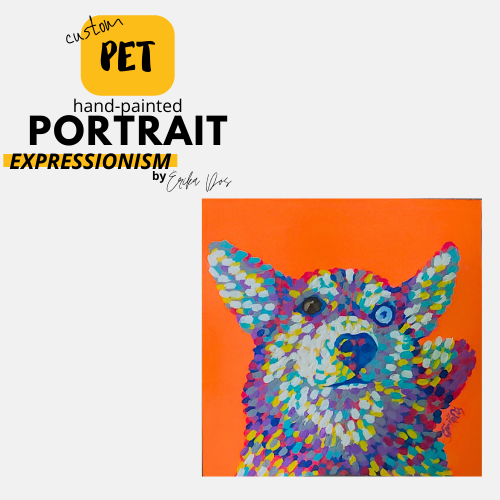 Custom expressionism pet portrait hand-painted