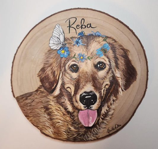 Personalized Pet Portrait on Wood